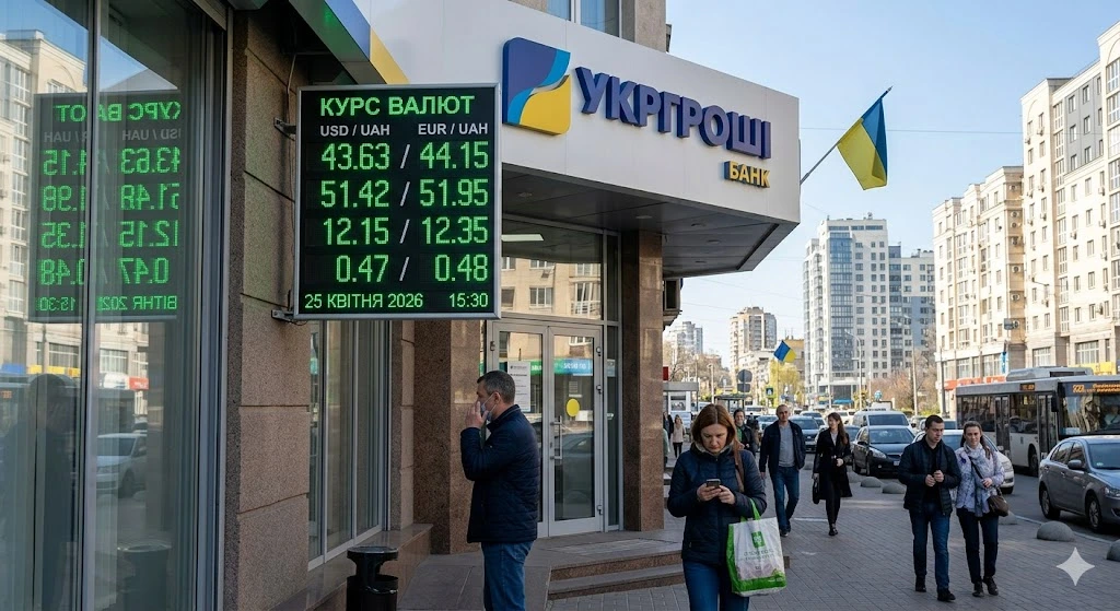 Курс валют квітень 2026.