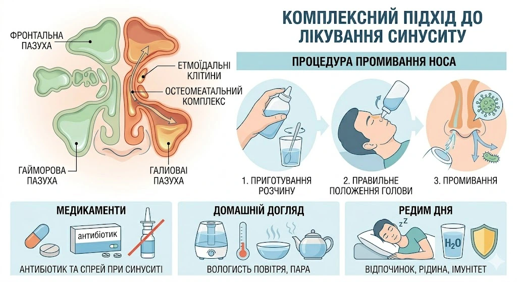 Інфографіка лікування синуситу