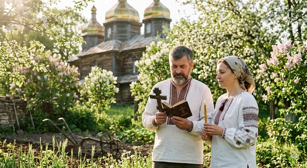 Пара в вишиванках молиться