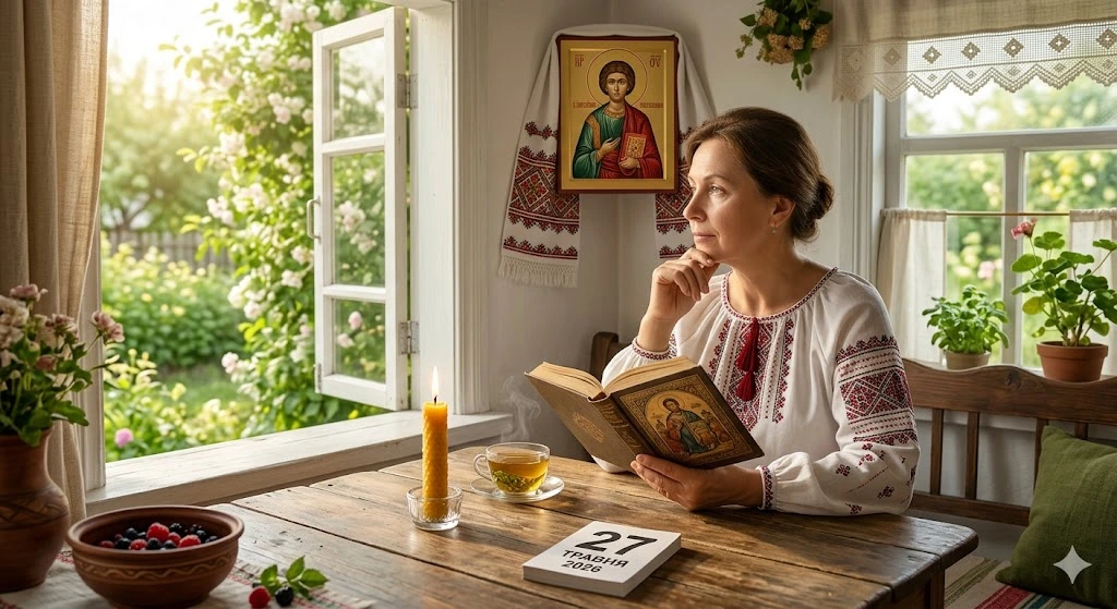 Жінка, ікона, календар, вишиванка