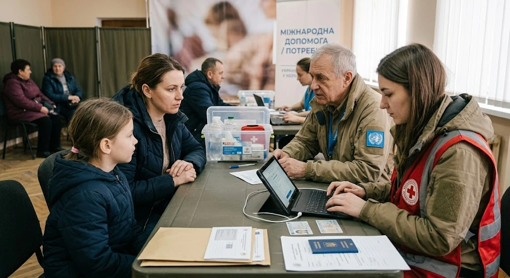Семья, помощь, планшет, волонтеры