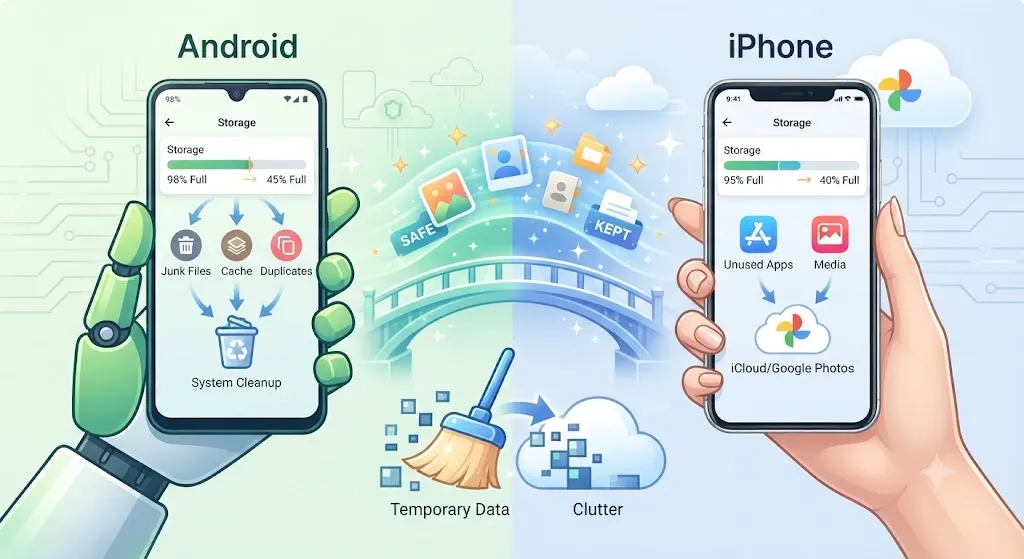 Оптимизация памяти Android iPhone