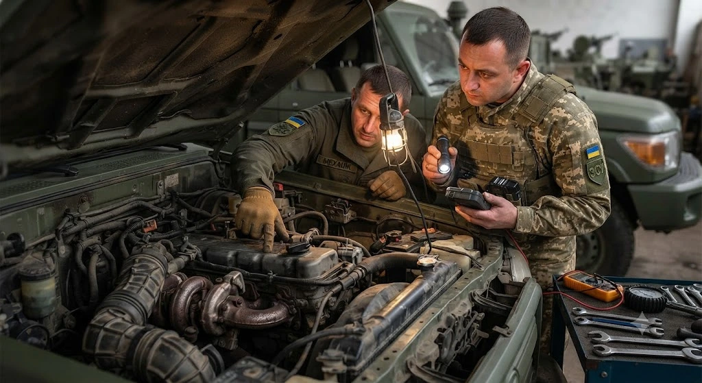 Диагностика двигателя военного авто