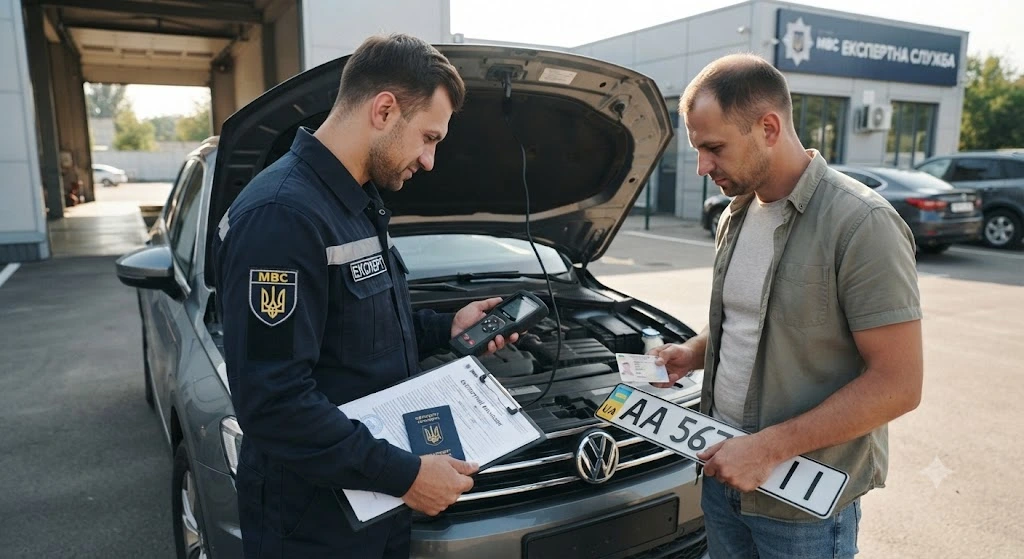 Осмотр экспертом VIN-кода авто