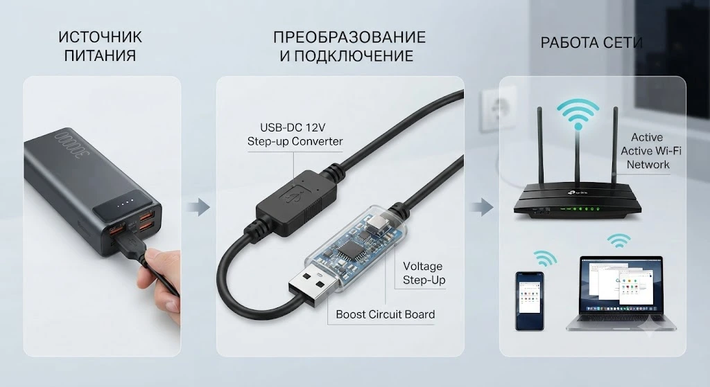Схема питания роутера