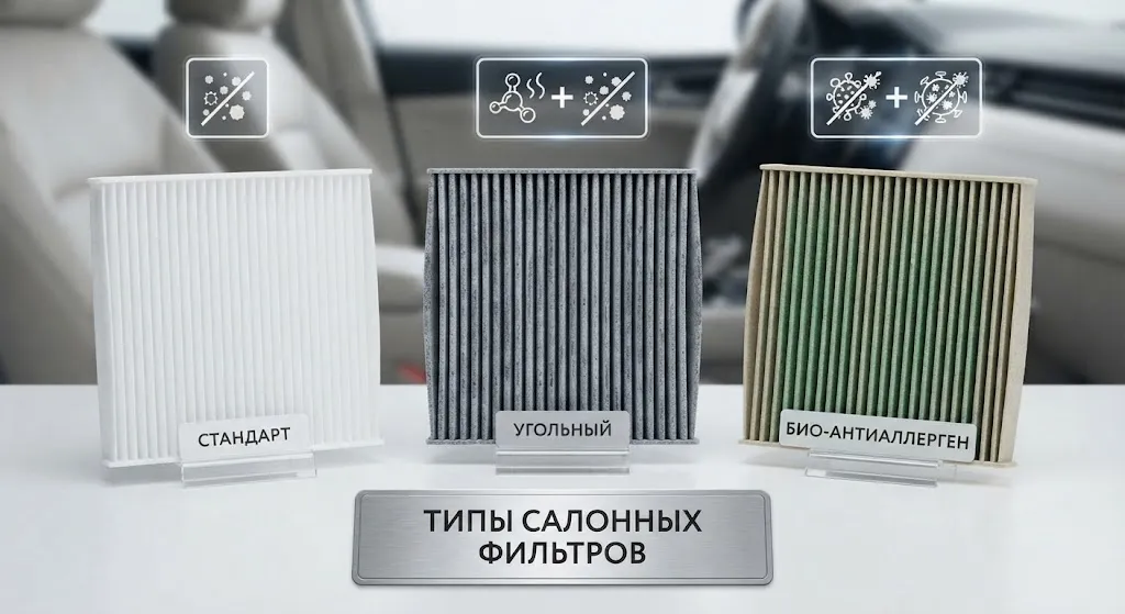 Типы салонных фильтров: сравнение