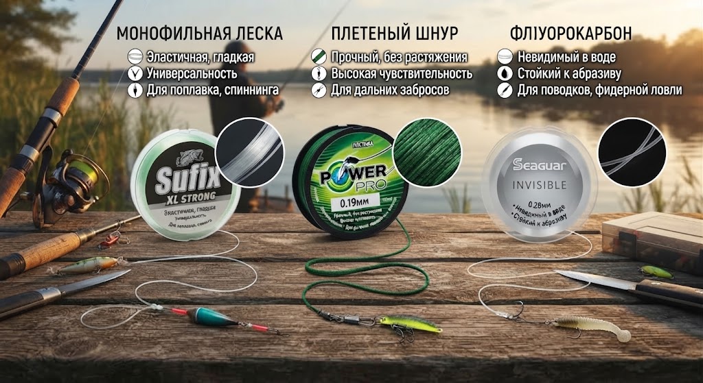 Сравнение лески и плетёнки